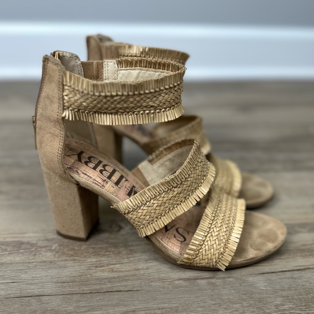 Sam & Libby Boho Fringe Heels Size 6.5